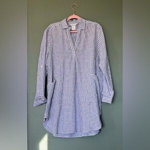 The Company Store 100% Linen Tunic / Shirt Dress. Roomy Size L.
